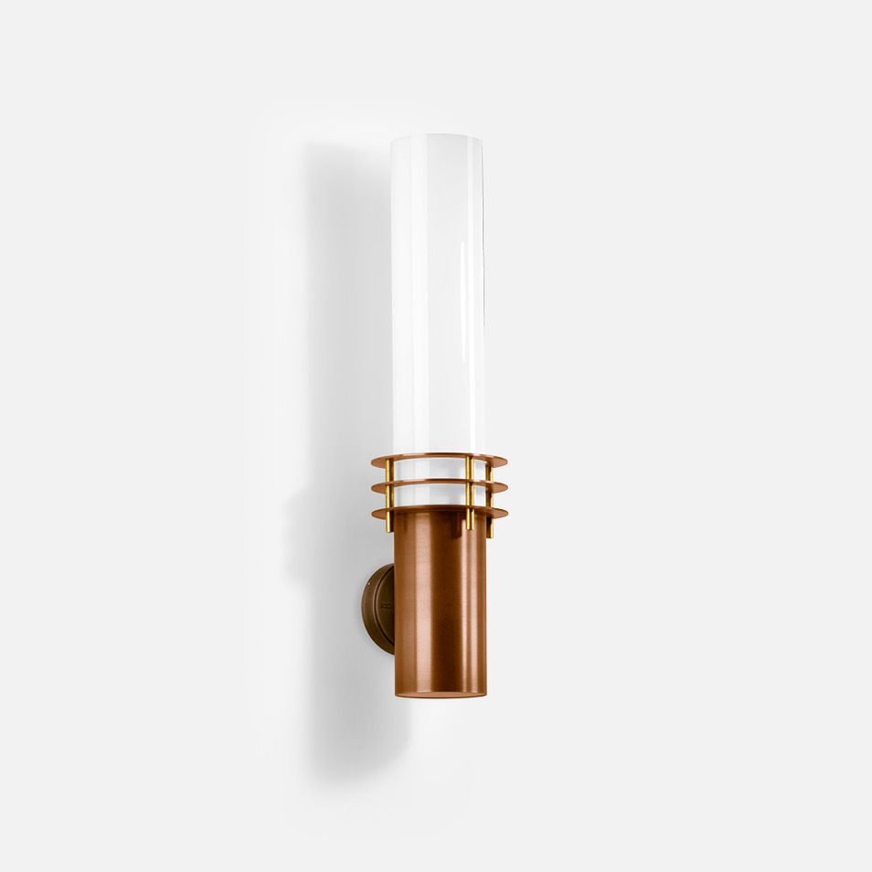 Copper and brass wall luminaire